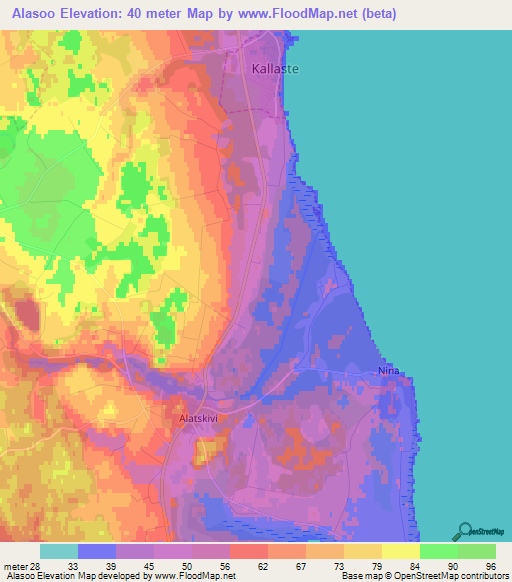 Alasoo,Estonia Elevation Map