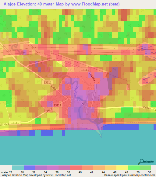 Alajoe,Estonia Elevation Map