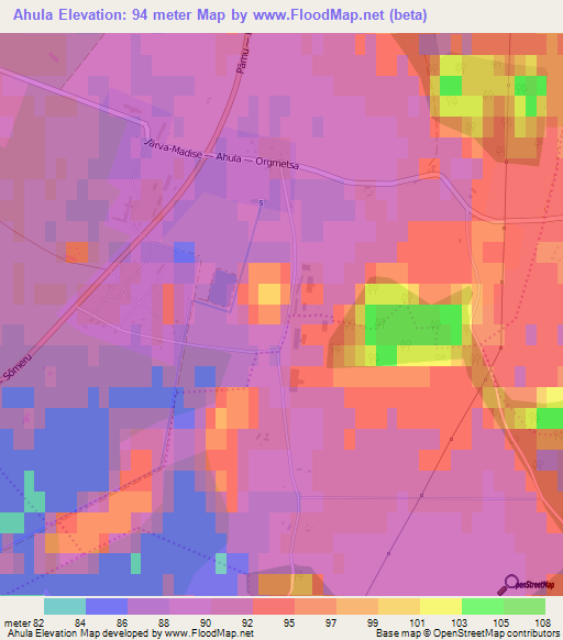 Ahula,Estonia Elevation Map