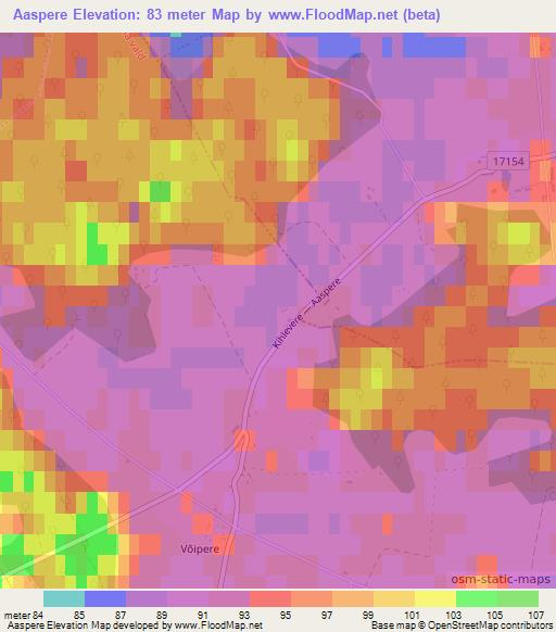 Aaspere,Estonia Elevation Map
