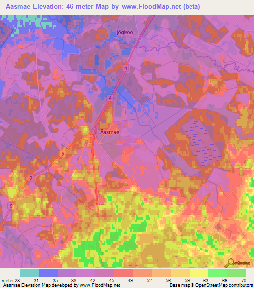 Aasmae,Estonia Elevation Map