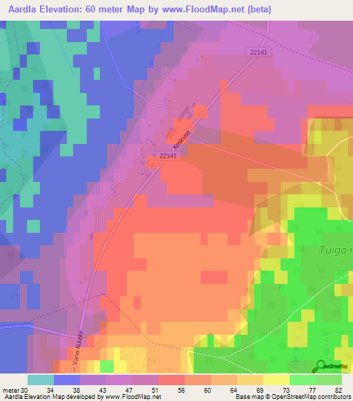 Aardla,Estonia Elevation Map