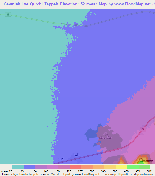 Gavmishli-ye Qurchi Tappeh,Iran Elevation Map