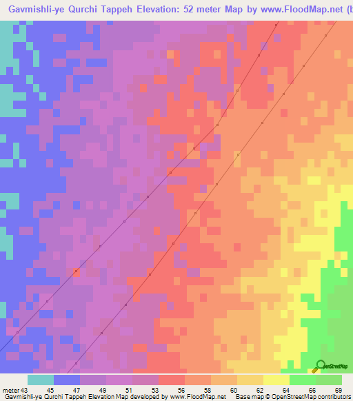 Gavmishli-ye Qurchi Tappeh,Iran Elevation Map