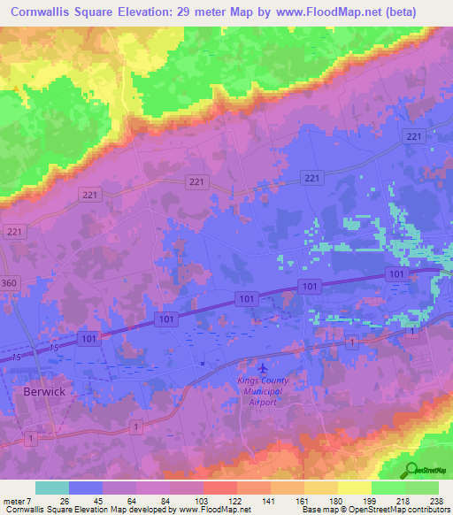 Cornwallis Square,Canada Elevation Map