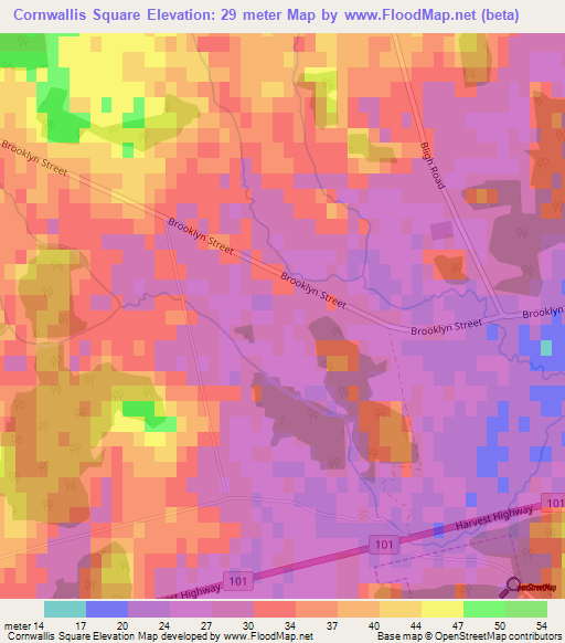 Cornwallis Square,Canada Elevation Map