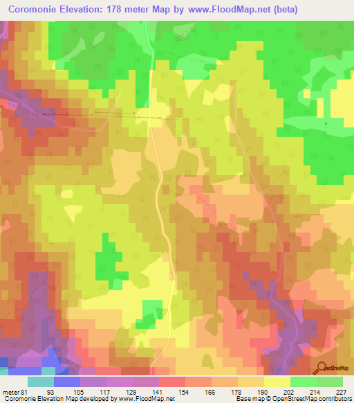 Coromonie,Canada Elevation Map