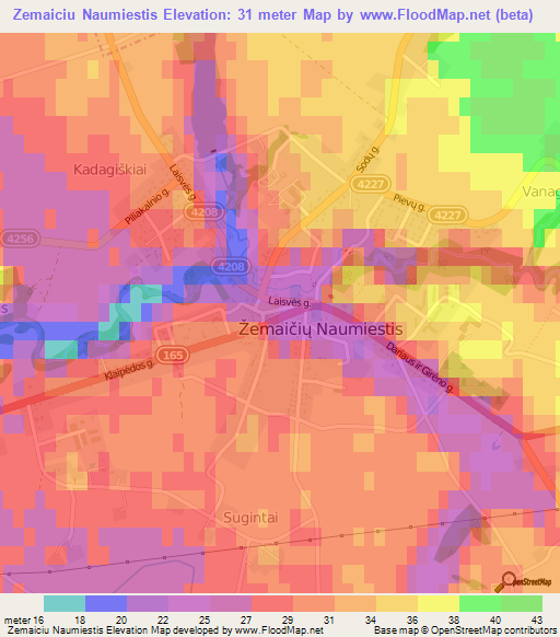 Zemaiciu Naumiestis,Lithuania Elevation Map