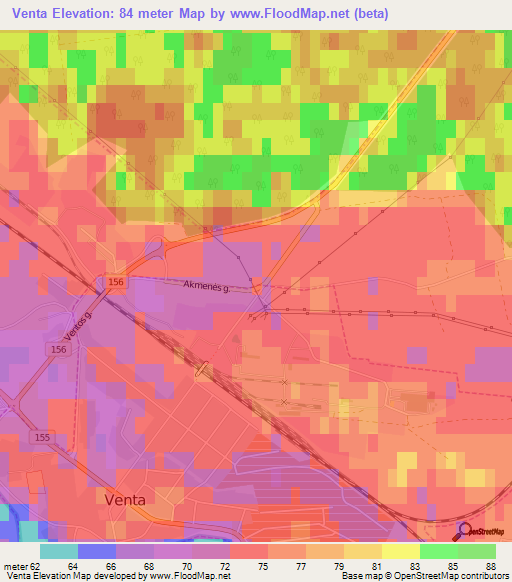 Venta,Lithuania Elevation Map