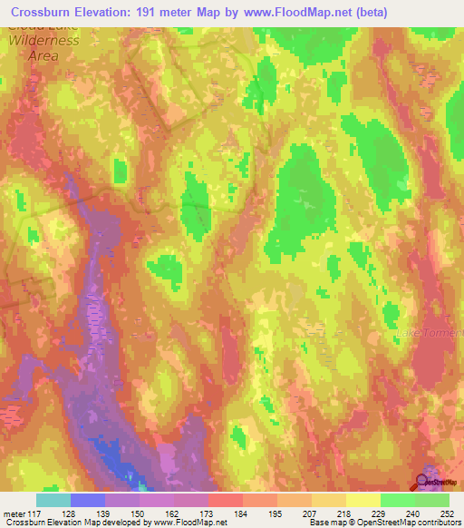 Crossburn,Canada Elevation Map