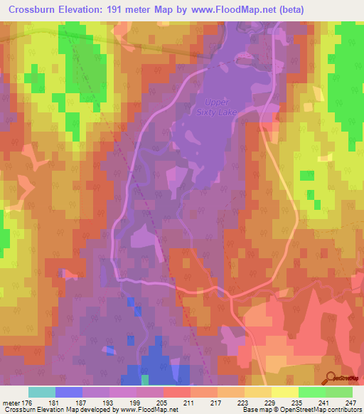 Crossburn,Canada Elevation Map