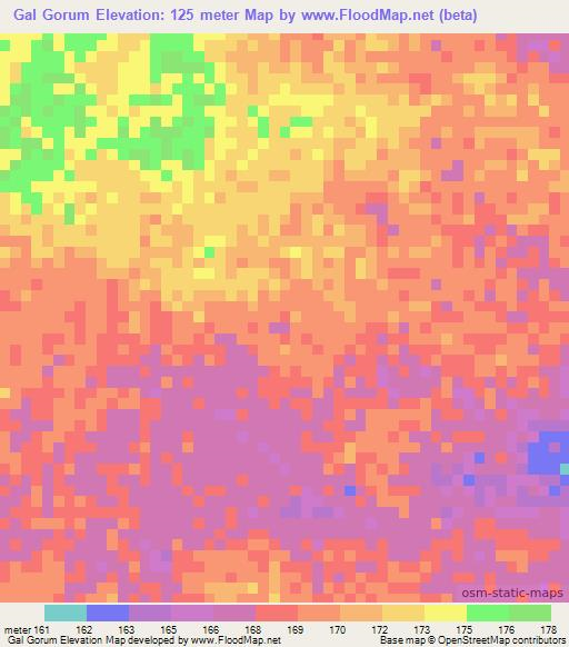 Gal Gorum,Somalia Elevation Map