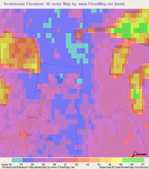 Svokstoniai,Lithuania Elevation Map