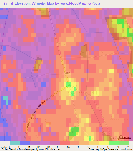 Sviliai,Lithuania Elevation Map
