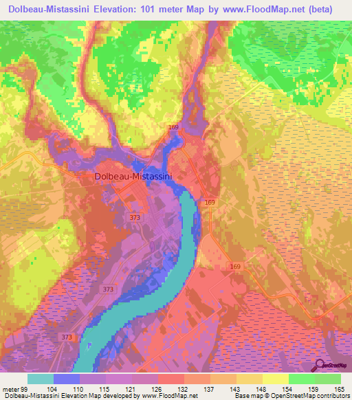 Dolbeau-Mistassini,Canada Elevation Map