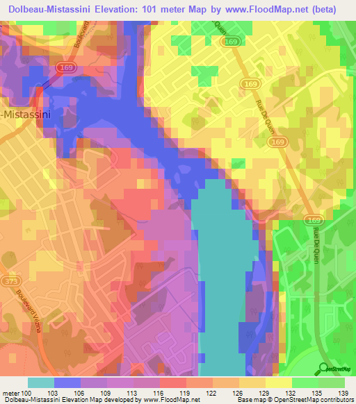 Dolbeau-Mistassini,Canada Elevation Map