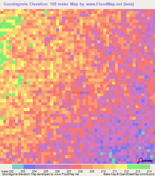 Goonlagonle,Somalia Elevation Map