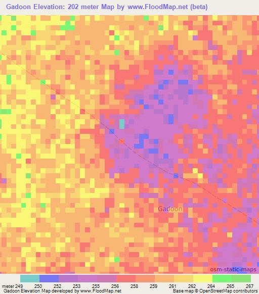 Gadoon,Somalia Elevation Map