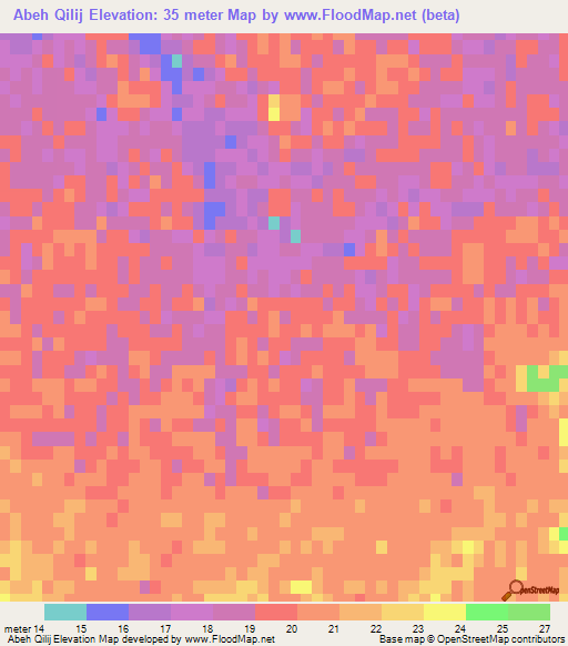 Abeh Qilij,Iran Elevation Map