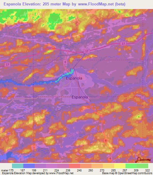 Espanola,Canada Elevation Map