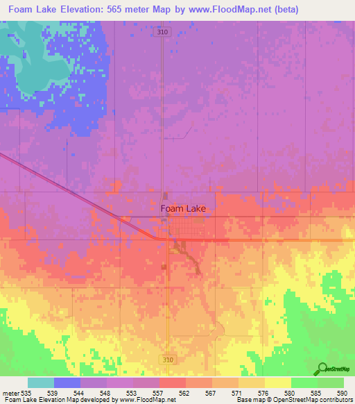 Elevation of Foam Lake,Canada Elevation Map, Topography, Contour