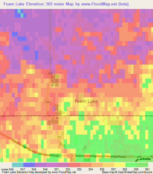 Elevation of Foam Lake,Canada Elevation Map, Topography, Contour