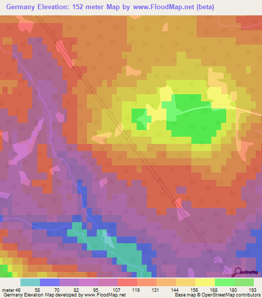 Germany,Canada Elevation Map