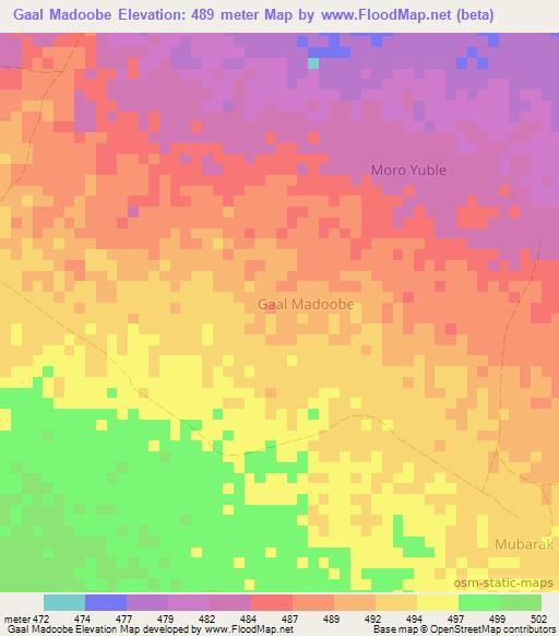 Gaal Madoobe,Somalia Elevation Map