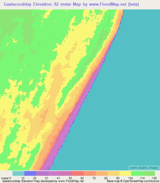 Gaalacoodday,Somalia Elevation Map