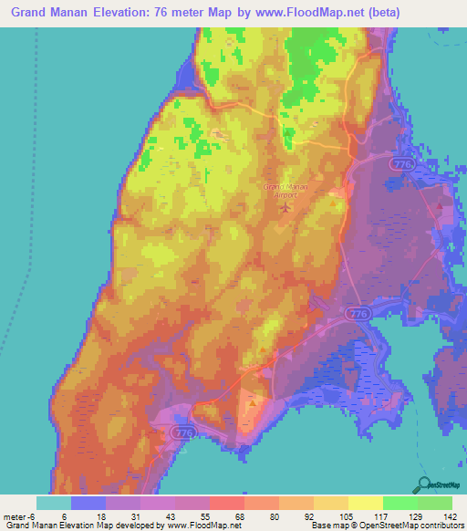 Grand Manan,Canada Elevation Map