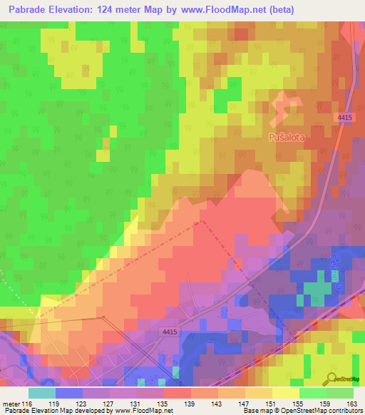 Pabrade,Lithuania Elevation Map