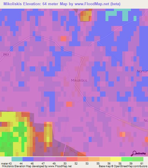 Mikoliskis,Lithuania Elevation Map