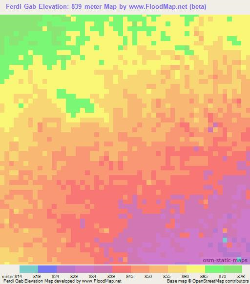 Ferdi Gab,Somalia Elevation Map