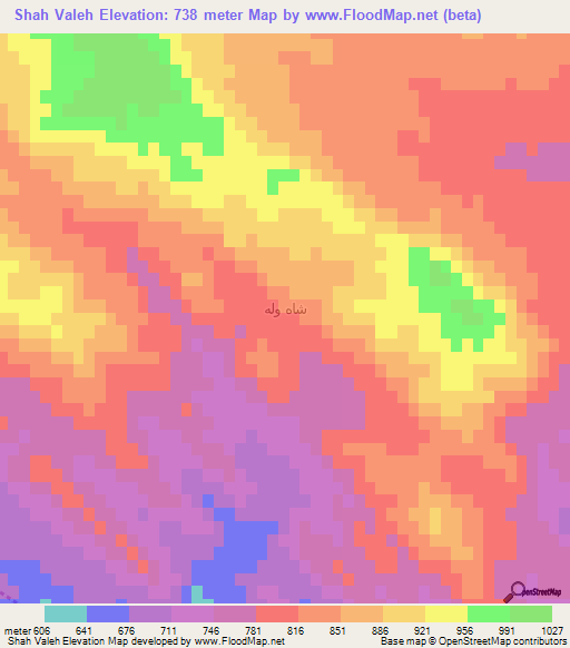 Shah Valeh,Iran Elevation Map