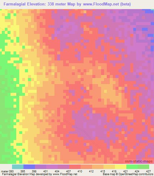 Farmalagial,Somalia Elevation Map