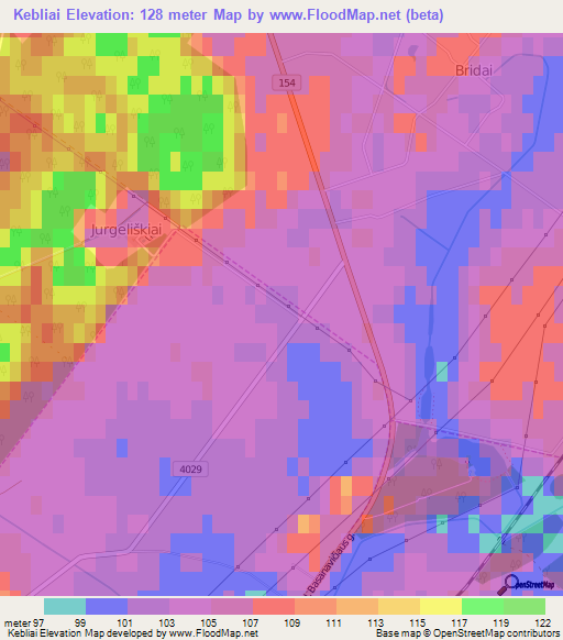 Kebliai,Lithuania Elevation Map