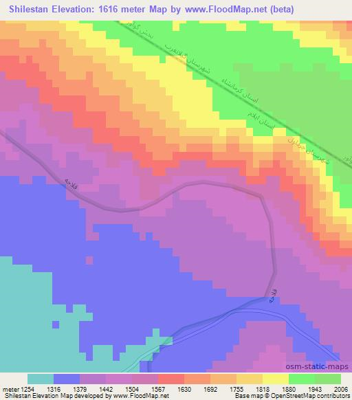 Shilestan,Iran Elevation Map