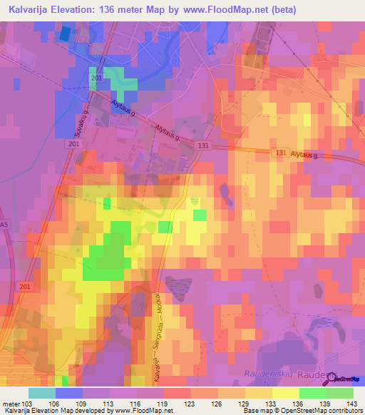 Kalvarija,Lithuania Elevation Map
