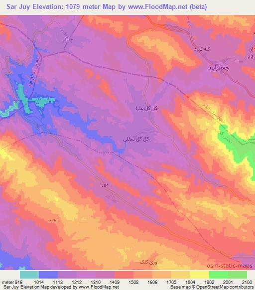 Sar Juy,Iran Elevation Map