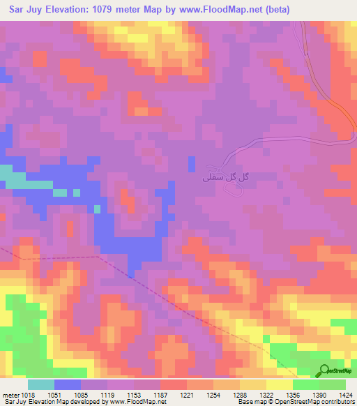 Sar Juy,Iran Elevation Map