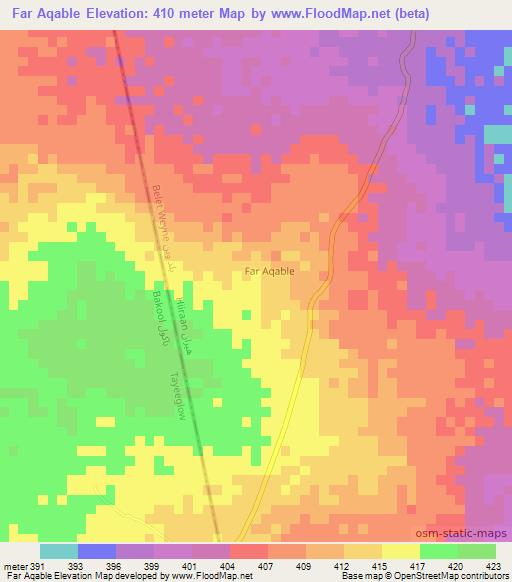 Far Aqable,Somalia Elevation Map