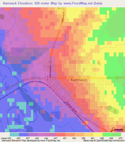 Kamsack,Canada Elevation Map