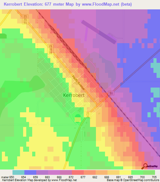 Kerrobert,Canada Elevation Map