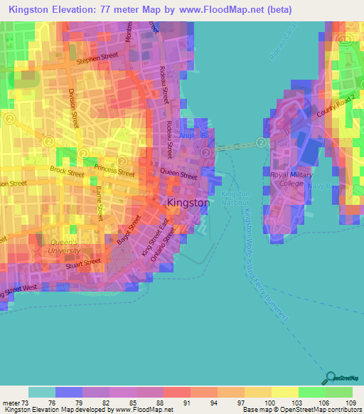 Kingston,Canada Elevation Map
