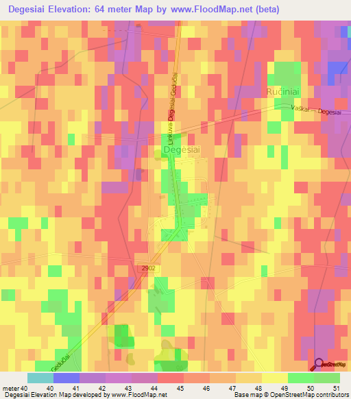 Degesiai,Lithuania Elevation Map