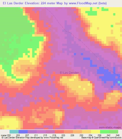 El Las Derder,Somalia Elevation Map