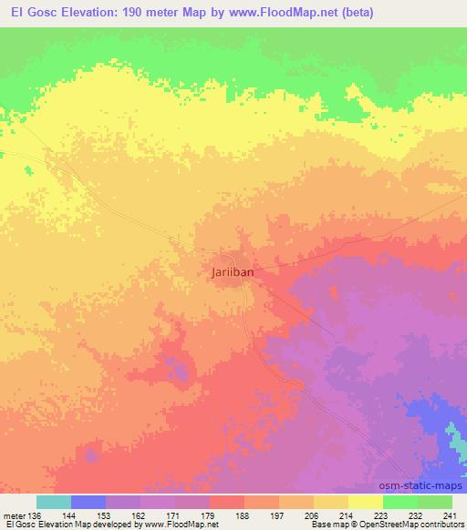 El Gosc,Somalia Elevation Map