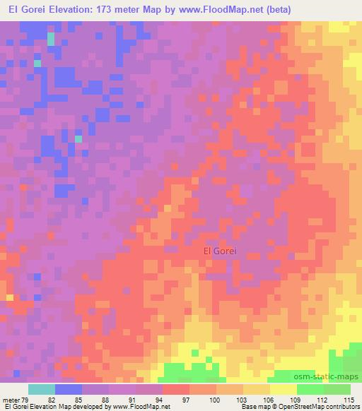 El Gorei,Somalia Elevation Map