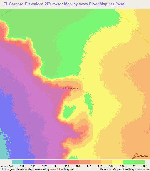 El Gargaro,Somalia Elevation Map