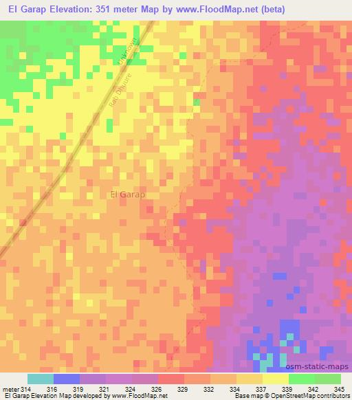 El Garap,Somalia Elevation Map